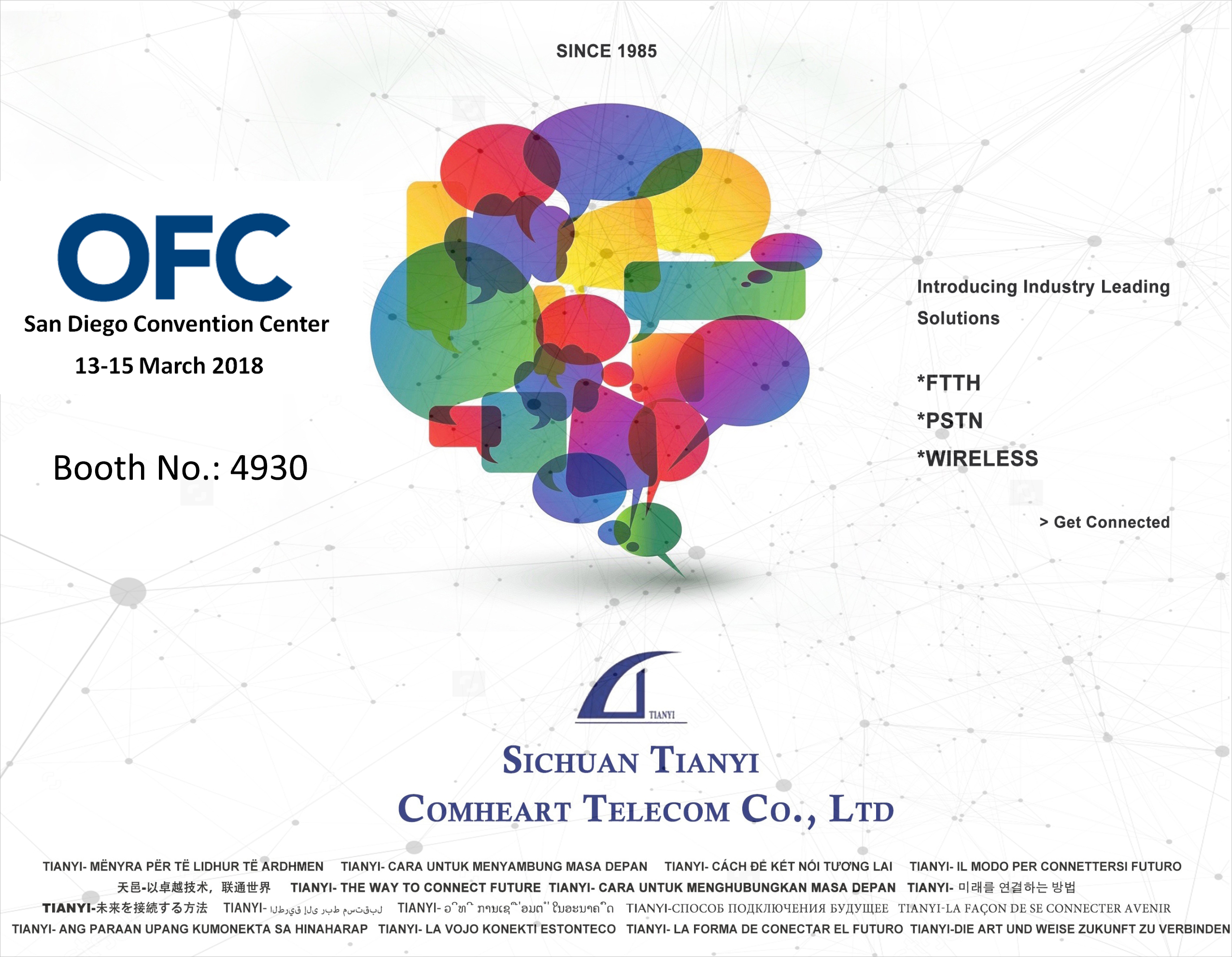 OFC 2018 Invitation-Sichuan Tianyi Comheart Telecom Co.,Ltd