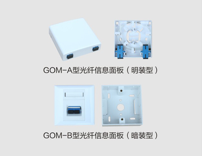 GOM-A 2 ports FTTH Socket Panel